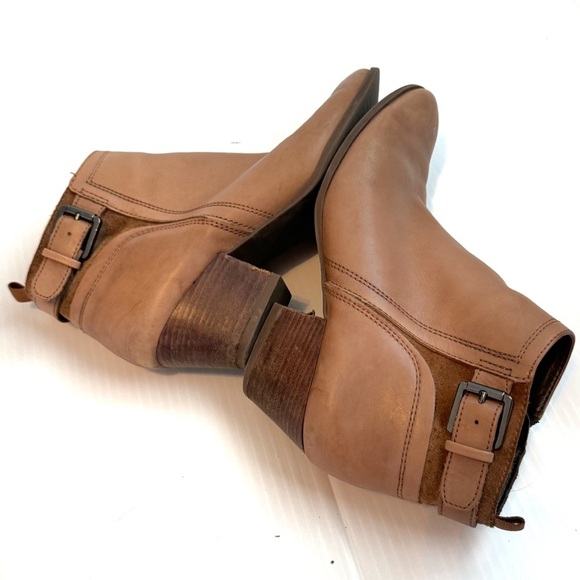 Franco Sarto Garda tan Brown Ankle Booties size 7 leather upper - Picture 3 of 10